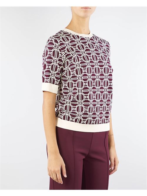 Maglia logo in viscosa jacquard Elisabetta Franchi ELISABETTA FRANCHI | Maglia | MK19B47E2CI8